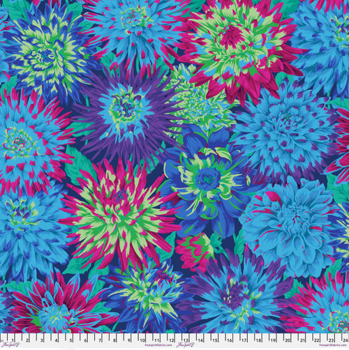 Kaffe Fassett - Cactus Dahlia Blue Fabric – Royal Motif Fabrics