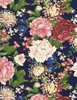 Sakura Chrysanthemums and Peonies Navy