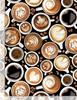 Just Brew It - Caffeine Cats - Coffee Cups Fabric
