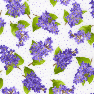 Flowerhouse - Elizabeth Flannel - Lilacs Dots White