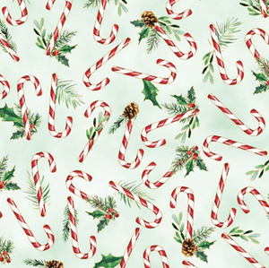 Hoffman - Holiday Sweets - Candy Canes Mint/Gold