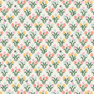 Curio - Tulips White Fabric by Rifle Paper