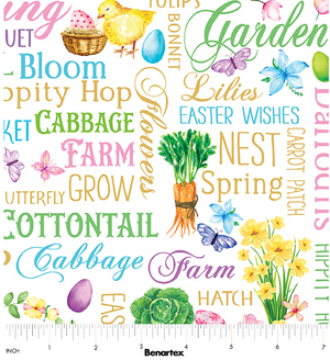 Cottontail Farms - Springtime Words White