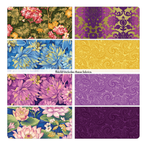 Floral Delight Purple Quilt Kit by Benartex