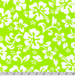 Aloha Flannel - Tropical Florals Green Flannel