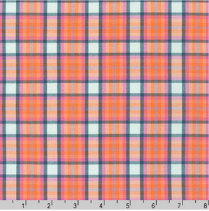 Kitchen Window Wovens - Check Plaid Salmon