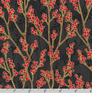 Holiday Flourish - Festive Finery - Foliage Black Gold