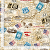 Route 66 Antique Map Fabric - Timeless Treasures