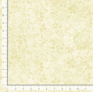 Winter Rose - Stamped Holiday Leaves Cream Metallic