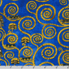 Gustav Klimt - Swirls Cobalt Gold Metallic Yardage