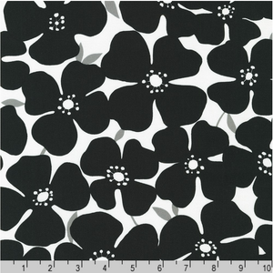 Sevenberry Canvas Prints - Florals Black/White Yardage