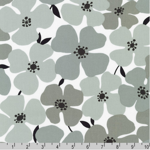 Sevenberry Canvas Prints - Florals Gray Yardage