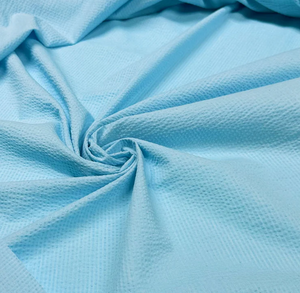 Seersucker Solids Light Blue - Cotton & Polyester Blend Yardage - 56" Width