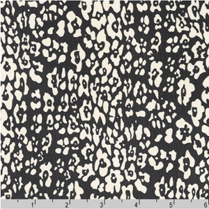 High Multi Chiffon Black Ivory Yardage