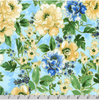 Decadent Garden - Florals Blue Metallic Yardage