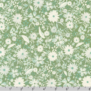 Sevenberry Grace - Flowers Green Yardage