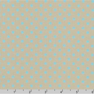 Sevenberry Dots-A-Lot - Turquoise Dots on Putty Yardage