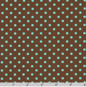 Sevenberry Dots-A-Lot - Mint Dots on Brown Yardage