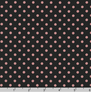 Sevenberry Dots-A-Lot - Pink Dots on Black Yardage