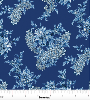 Bluesette - Paisley Dark Blue by Benartex