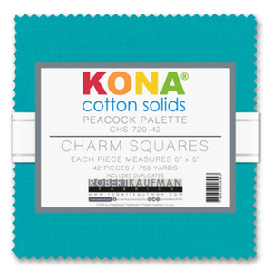 Kona Cotton Peacock Palette Charm Pack