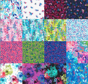 Wishwell - Bright Side Fat Quarter Bundle - 16 Pcs, includes 5/8 yard panel