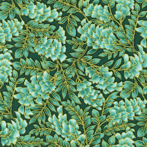 Aurelia - Foliage Parsley Metallic Fabric