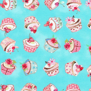 Blossom Bake Shop - Cupcakes Aqua Yardage