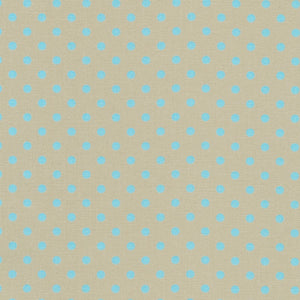 Sevenberry Dots-A-Lot - Turquoise Dots on Putty Yardage