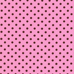 Sevenberry Dots-A-Lot - Brown Dots on Pink Yardage