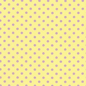 Sevenberry Dots-A-Lot - Lilac Dots on Yellow Yardage