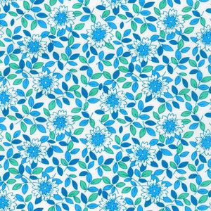 Flowerhouse - All A Flutter - Florals Blue Yardage