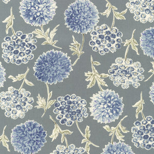 Sevenberry Grace - Florals Gray Blue Yardage