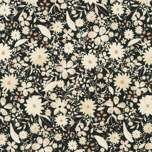 Sevenberry Grace - Flowers Black Yardage