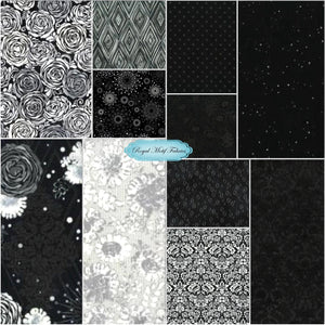 Shiny Objects Precious Metals Black Metallic Fat Quarter Bundle