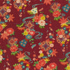 Sevenberry Kiku - Florating Floral Medallions Red Yardage