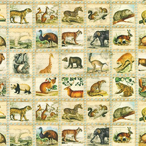 Library of Rarities - Jungle Animals Vintage Yardage