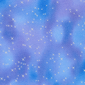 Mystic Moon - Stars Hydrangea Metallic Fabric
