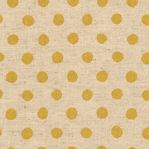 Sevenberry Canvas Natural Dots - Medium Yellow Dots Yardage