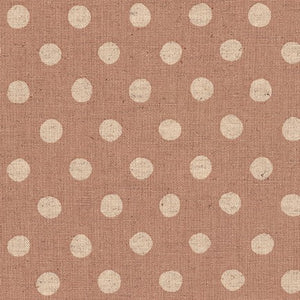 Sevenberry Canvas Natural Dots - Medium Dots Blush Yardage