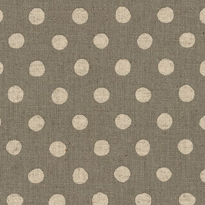 Sevenberry Canvas Natural Dots - Medium Dots Grey Yardage