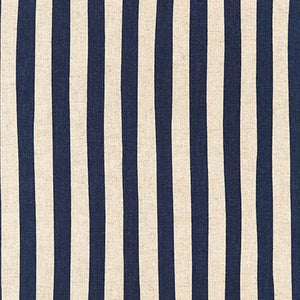 Sevenberry Canvas Natural Stripes Navy Yardage