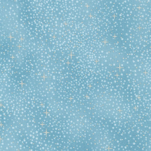 Snowy Brook - Sparkle Starry Night Sky Metallic Yardage