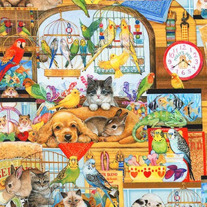 Whiskers and Tails - Pets Bright Fabric