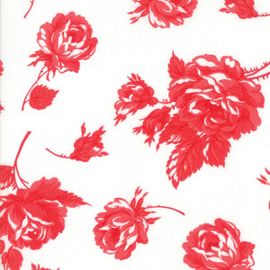 Moda Fabrics - Smitten - Floral Rosy Cream Red