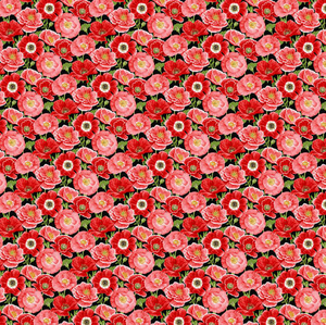 Poppy Meadows Small Packed Poppies by Henry Glass |Royal Motif Fabrics