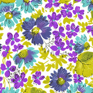 Clothworks - Cassandra - Floral Toss Purple