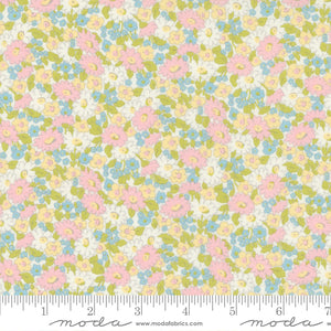 Grace - Pastel Small Florals Linen White