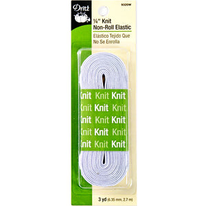 1/4″ Knit Non-Roll Elastic White 3 yd long by Dritz