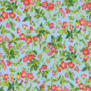 Moda Fabrics - Wildflowers IX Bluebell - Dogwood Blossom Light Blue